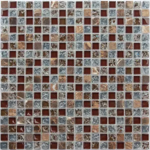 Мозаика из стекла и натурального камня Caramelle Mosaic Fiji многоцветный 30,5x30,5 см