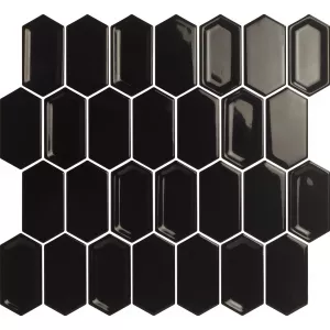 Мозаика керамическая глянцевая LeeDo Ceramica Crayon Black glos черный 27,8x30,4 см