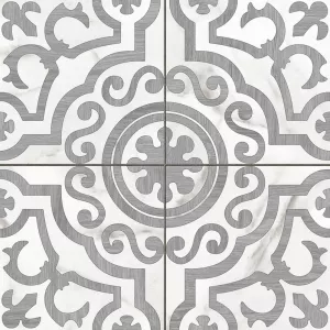 Керамический гранит Cersanit Siena узоры белый рельеф 16010 42х42 см