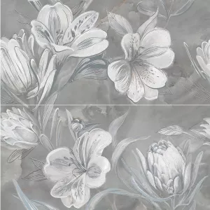 Пано Azori Opale grey flower 588912003 63х63 см